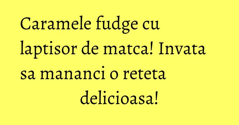 Caramele fudge cu laptisor de matca! Invata sa mananci o reteta delicioasa!