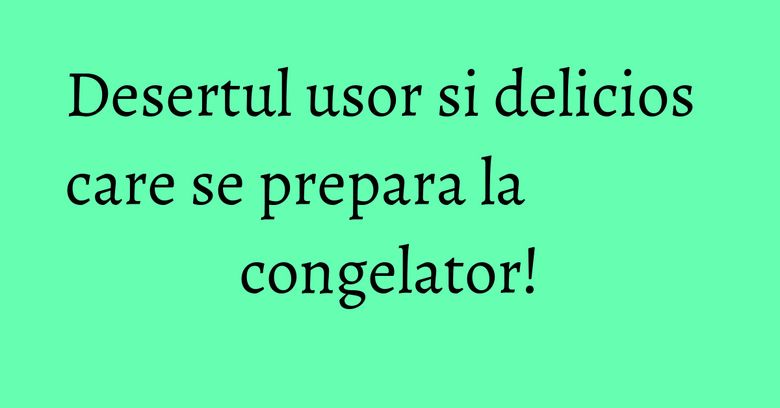 Desertul usor si delicios care se prepara la congelator!