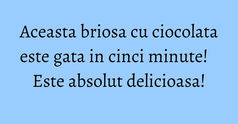Aceasta briosa cu ciocolata este gata in cinci minute! Este absolut delicioasa!
