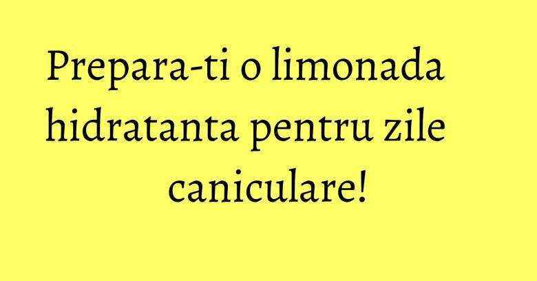 Prepara-ti o limonada hidratanta pentru zile caniculare!