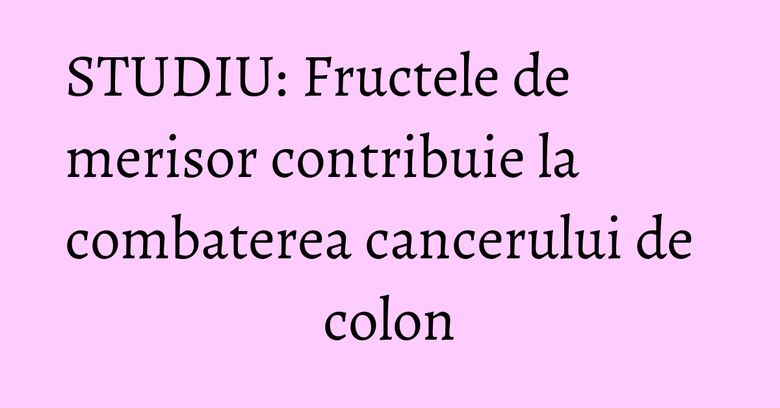 STUDIU: Fructele de merisor contribuie la combaterea cancerului de colon STUDIU: Fructele de merisor contribuie la combaterea cancerului de colon