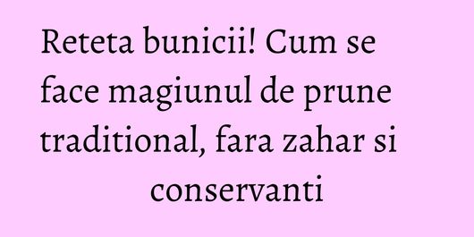 Reteta bunicii! Cum se face magiunul de prune traditional, fara zahar si conservanti