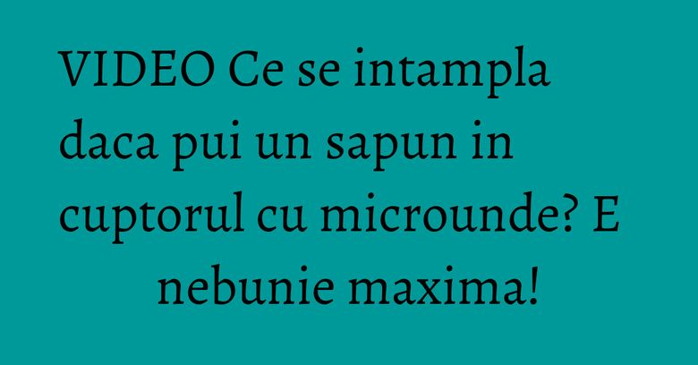 VIDEO Ce se intampla daca pui un sapun in cuptorul cu microunde? E nebunie maxima! VIDEO Ce se intampla daca pui un sapun in cuptorul cu microunde? E nebunie maxima!