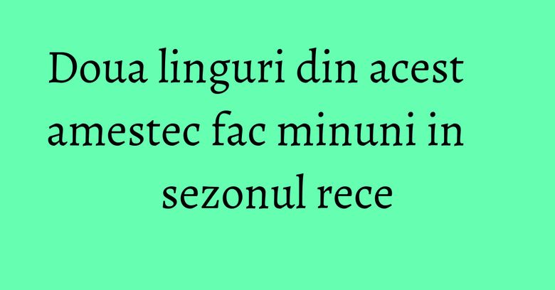 Doua linguri din acest amestec fac minuni in sezonul rece