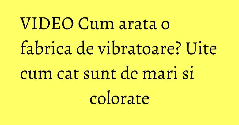 VIDEO Cum arata o fabrica de vibratoare? Uite cum cat sunt de mari si colorate VIDEO Cum arata o fabrica de vibratoare? Uite cum cat sunt de mari si colorate