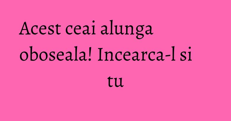 Acest ceai alunga oboseala! Incearca-l si tu Acest ceai alunga oboseala! Incearca-l si tu