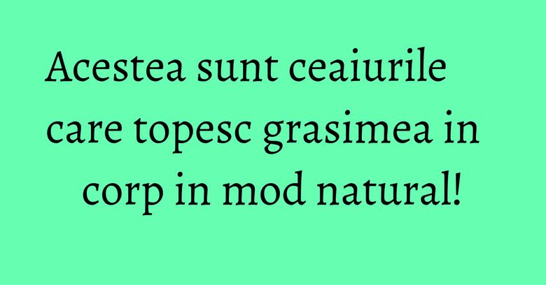 Acestea sunt ceaiurile care topesc grasimea in corp in mod natural! Acestea sunt ceaiurile care topesc grasimea in corp in mod natural!