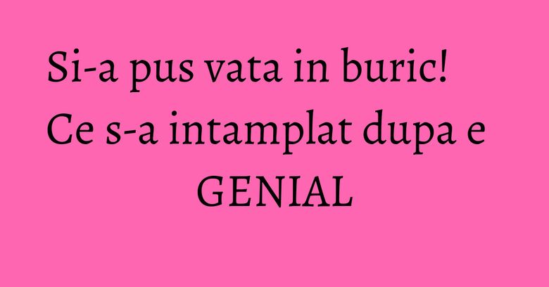 Si-a pus vata in buric! Ce s-a intamplat dupa e GENIAL