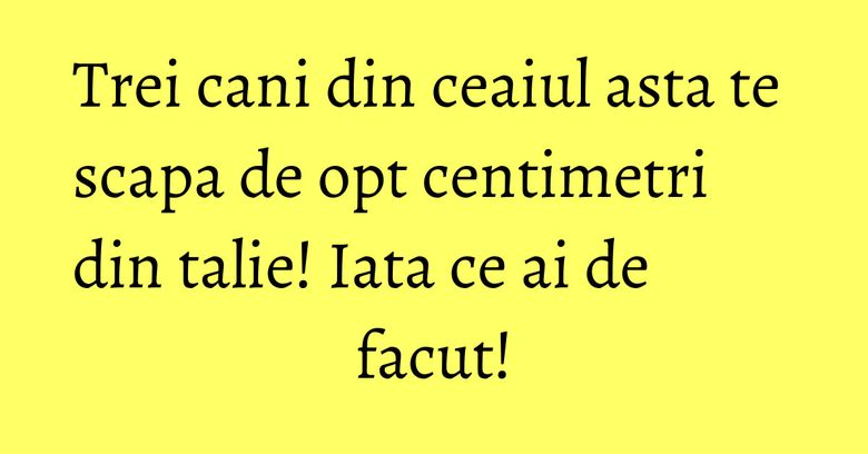 Trei cani din ceaiul asta te scapa de opt centimetri din talie! Iata ce ai de facut! Trei cani din ceaiul asta te scapa de opt centimetri din talie! Iata ce ai de facut!