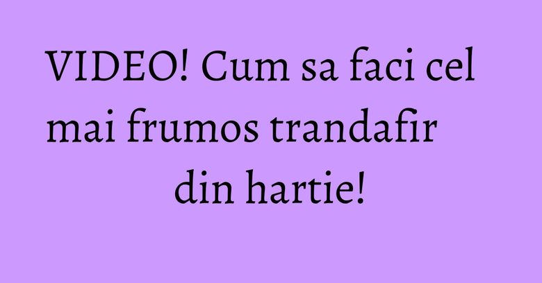 VIDEO! Cum sa faci cel mai frumos trandafir din hartie! VIDEO! Cum sa faci cel mai frumos trandafir din hartie!