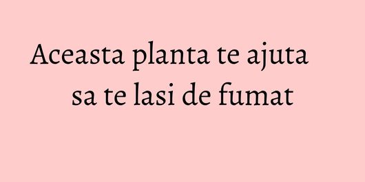 Aceasta planta te ajuta sa te lasi de fumat
