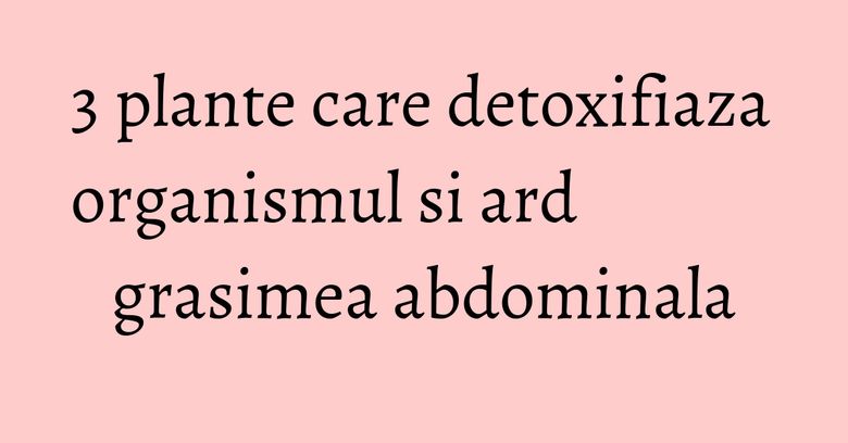 3 plante care detoxifiaza organismul si ard grasimea abdominala