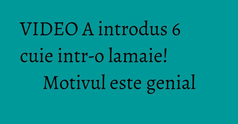 VIDEO A introdus 6 cuie intr-o lamaie! Motivul este genial