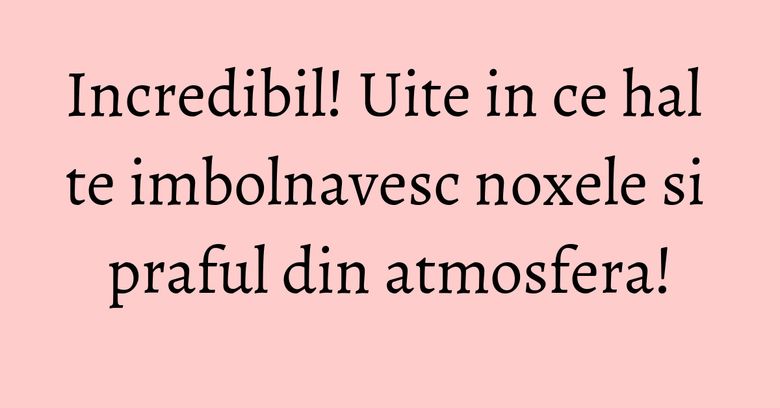 Incredibil! Uite in ce hal te imbolnavesc noxele si praful din atmosfera! Incredibil! Uite in ce hal te imbolnavesc noxele si praful din atmosfera!