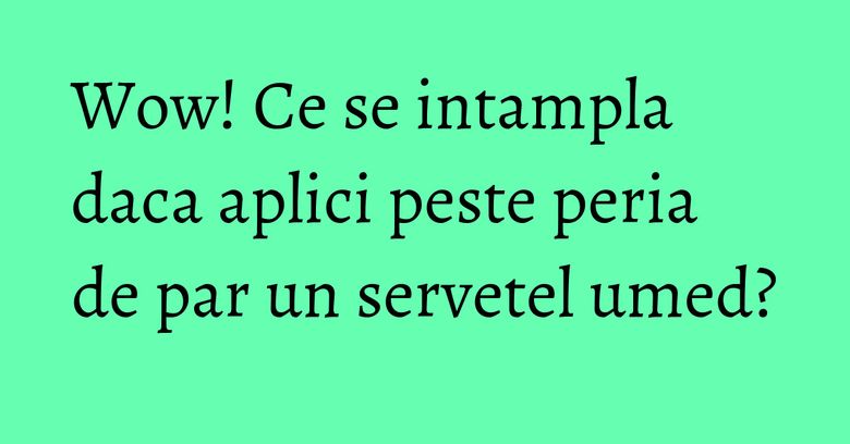 Wow! Ce se intampla daca aplici peste peria de par un servetel umed?