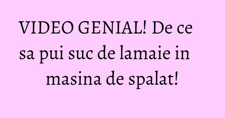 VIDEO GENIAL! De ce sa pui suc de lamaie in masina de spalat! VIDEO GENIAL! De ce sa pui suc de lamaie in masina de spalat!