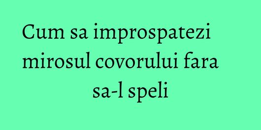 Cum sa improspatezi mirosul covorului fara sa-l speli
