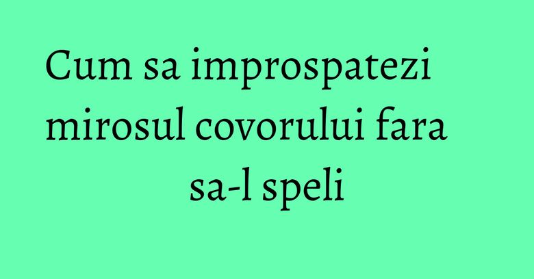 Cum sa improspatezi mirosul covorului fara sa-l speli