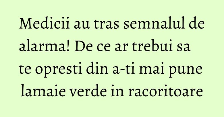 Medicii au tras semnalul de alarma! De ce ar trebui sa te opresti din a-ti mai pune lamaie verde in racoritoare Medicii au tras semnalul de alarma! De ce ar trebui sa te opresti din a-ti mai pune lamaie verde in racoritoare