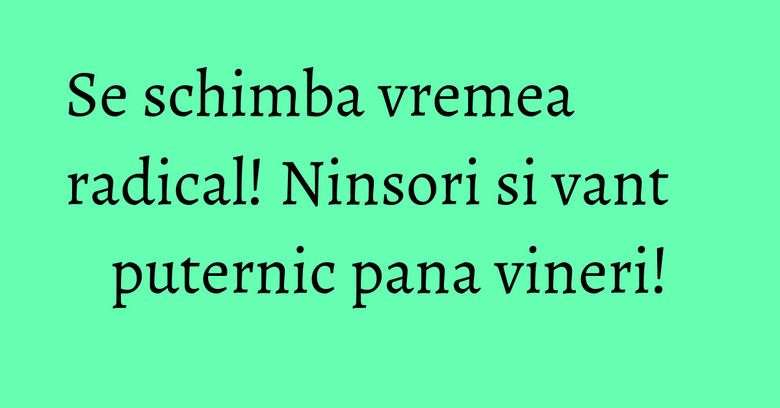 Se schimba vremea radical! Ninsori si vant puternic pana vineri!
