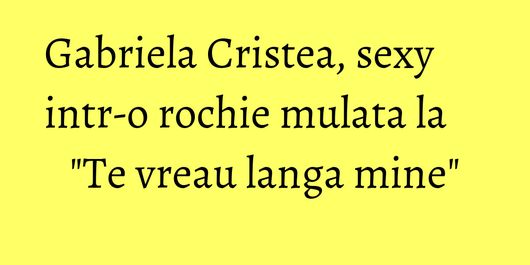 Gabriela Cristea, sexy intr-o rochie mulata la 