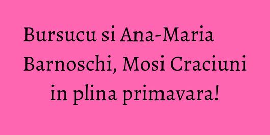 Bursucu si Ana-Maria Barnoschi, Mosi Craciuni in plina primavara!