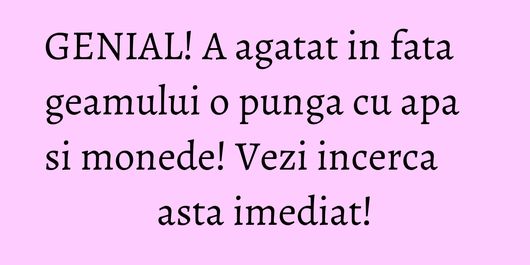 GENIAL! A agatat in fata geamului o punga cu apa si monede! Vezi incerca asta imediat!