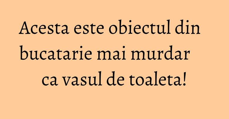 Acesta este obiectul din bucatarie mai murdar ca vasul de toaleta!