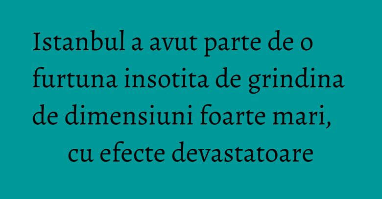 Istanbul a avut parte de o furtuna insotita de grindina de dimensiuni foarte mari, cu efecte devastatoare Istanbul a avut parte de o furtuna insotita de grindina de dimensiuni foarte mari, cu efecte devastatoare