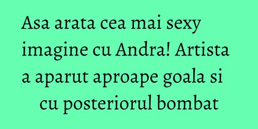 Asa arata cea mai sexy imagine cu Andra! Artista a aparut aproape goala si cu posteriorul bombat