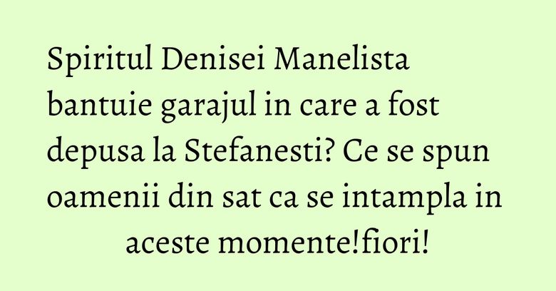 Spiritul Denisei Manelista bantuie garajul in care a fost depusa la Stefanesti? Ce se spun oamenii din sat ca se intampla in aceste momente!fiori! Spiritul Denisei Manelista bantuie garajul in care a fost depusa la Stefanesti? Ce se spun oamenii din sat ca se intampla in aceste momente!fiori!