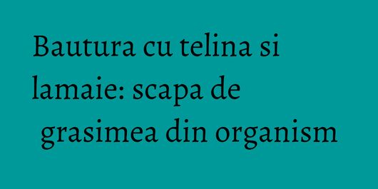 Bautura cu telina si lamaie: scapa de grasimea din organism