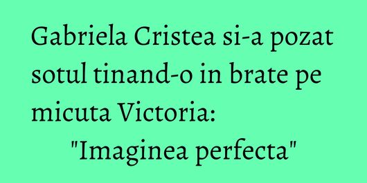 Gabriela Cristea si-a pozat sotul tinand-o in brate pe micuta Victoria: 