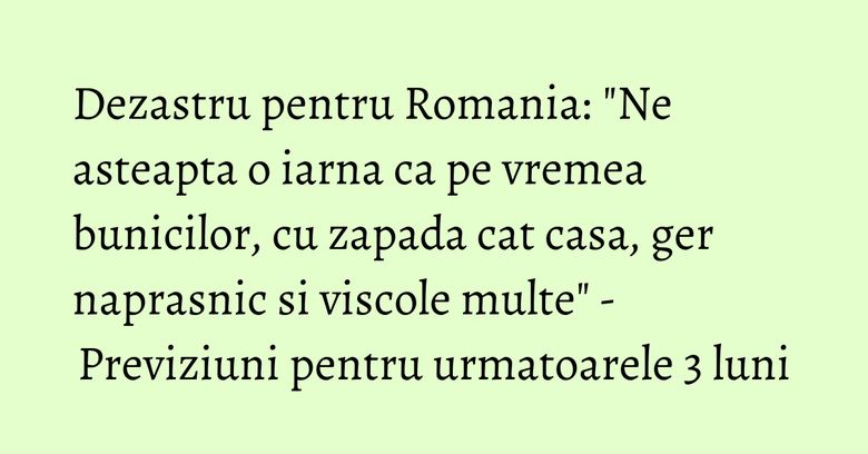Dezastru pentru Romania: 