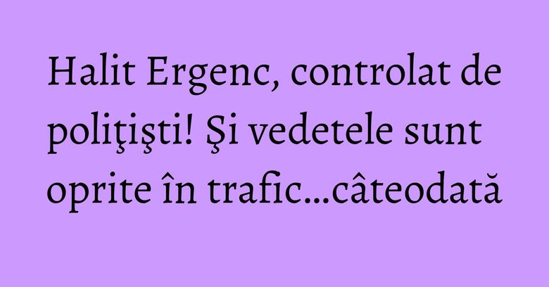 Halit Ergenc, controlat de poliţişti! Şi vedetele sunt oprite &icirc;n trafic&hellip;c&acirc;teodată