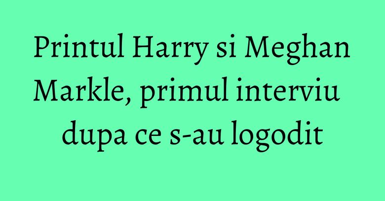 Printul Harry si Meghan Markle, primul interviu dupa ce s-au logodit