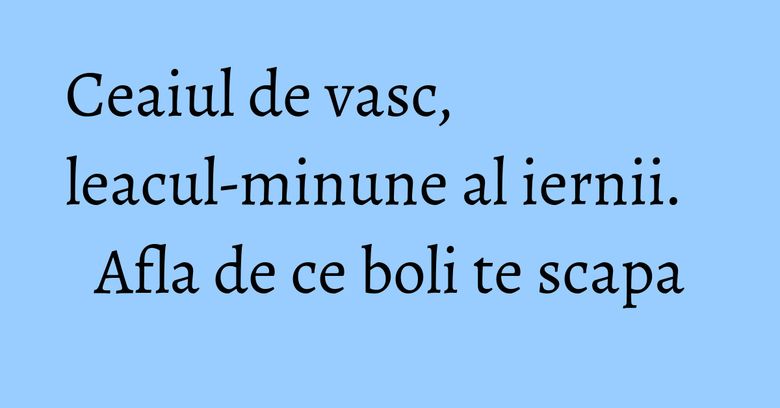 Ceaiul de vasc, leacul-minune al iernii. Afla de ce boli te scapa