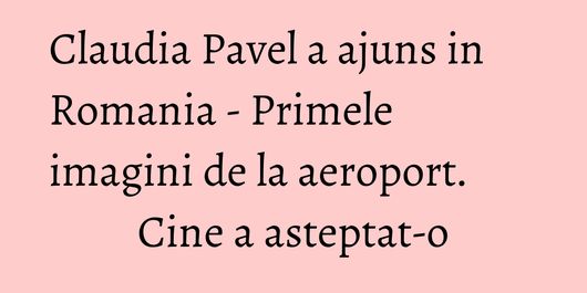 Claudia Pavel a ajuns in Romania - Primele imagini de la aeroport. Cine a asteptat-o
