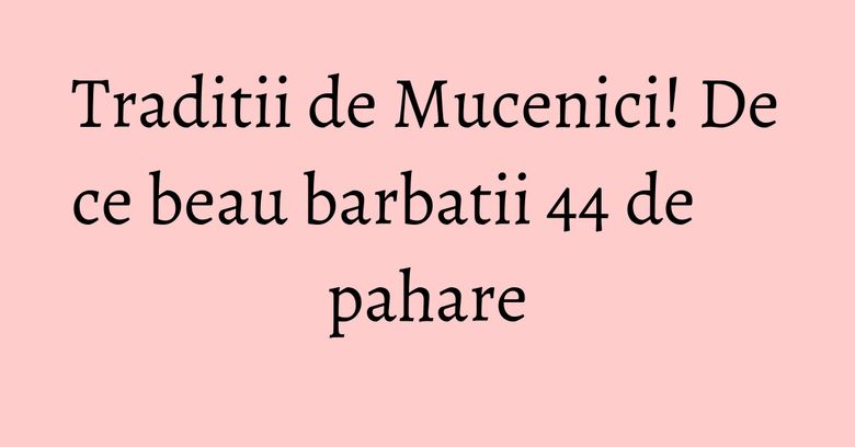 Traditii de Mucenici! De ce beau barbatii 44 de pahare Traditii de Mucenici! De ce beau barbatii 44 de pahare