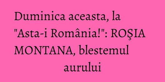 Duminica aceasta, la 