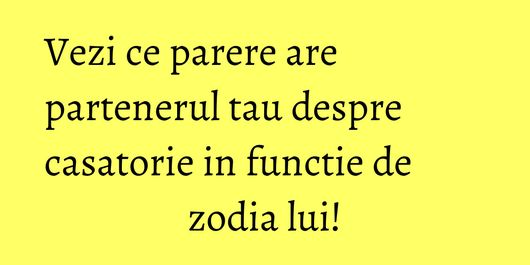Vezi ce parere are partenerul tau despre casatorie in functie de zodia lui!