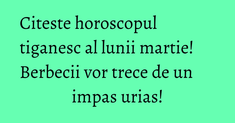 Citeste horoscopul tiganesc al lunii martie! Berbecii vor trece de un impas urias! Citeste horoscopul tiganesc al lunii martie! Berbecii vor trece de un impas urias!