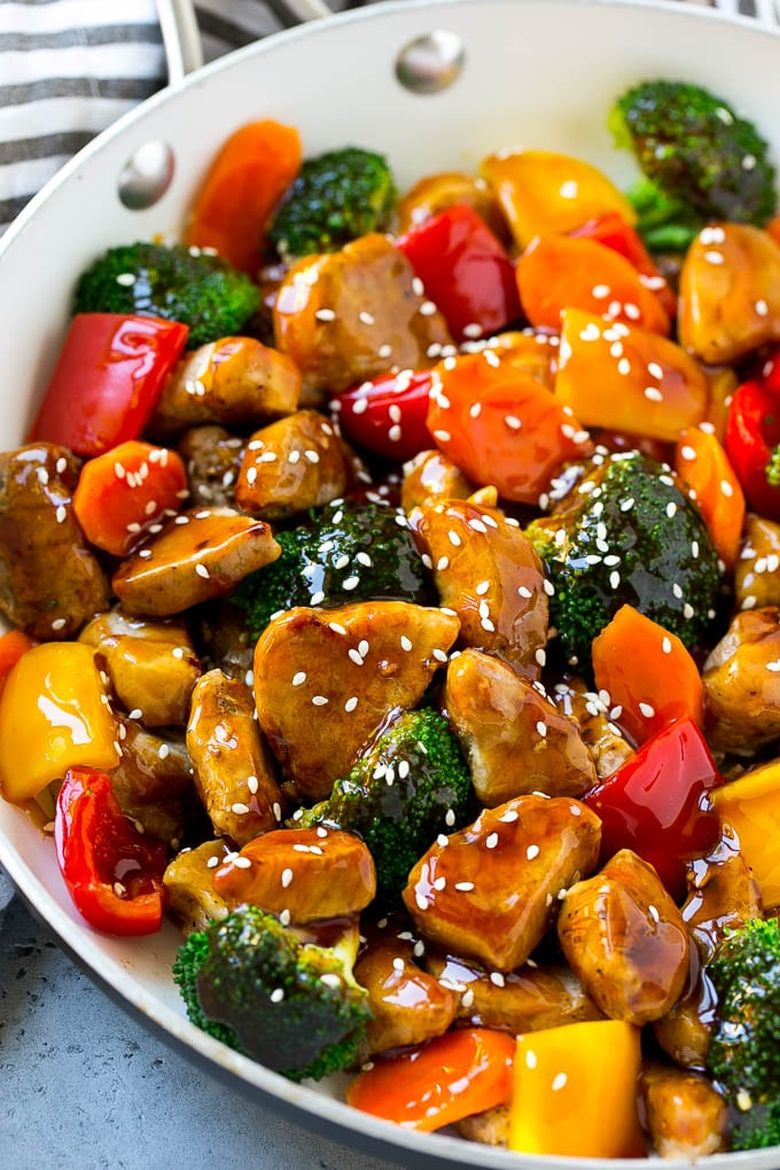 Pui teriyaki cu legume, reţeta scăzută în calorii