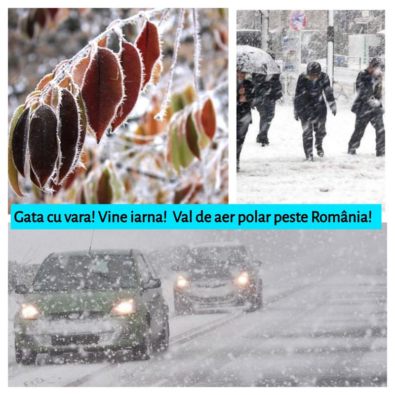 Gata cu vara! Vine iarna!  Val de aer polar peste România. Zonele în care va ninge. Scăderi drastice de temperatură