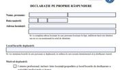 declaratie pe proprie raspundere model online pdf de printat