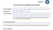 declarația pe proprie răspundere, cum arată, cum trebuie completat, documentul, declarație model