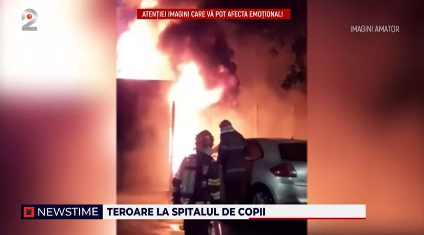 incendiu spital capitala, copii evacuati