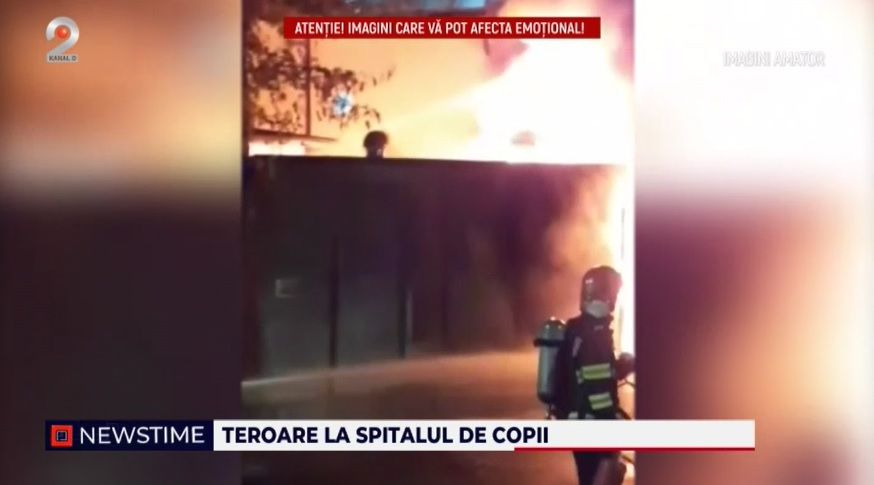 incendiu spital capitala, copii evacuati