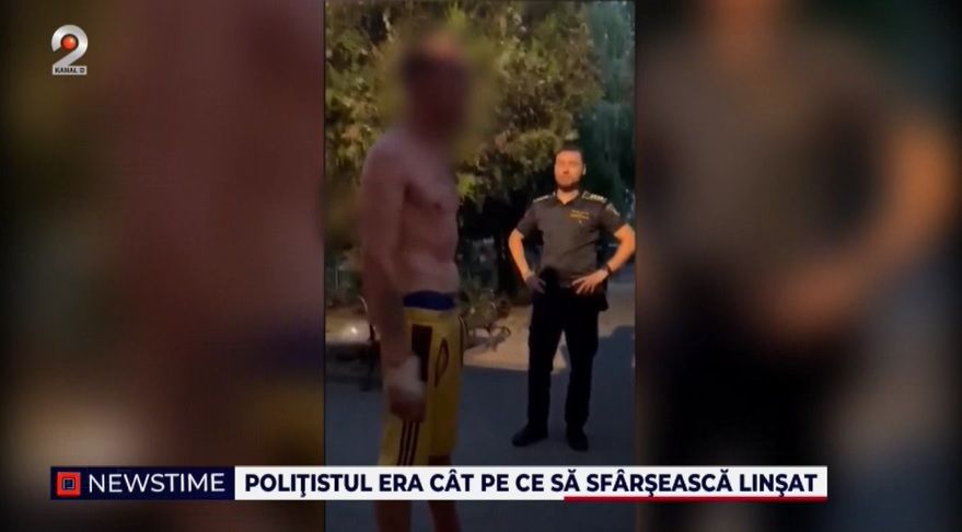 politist amenintat, calfat, scene socante