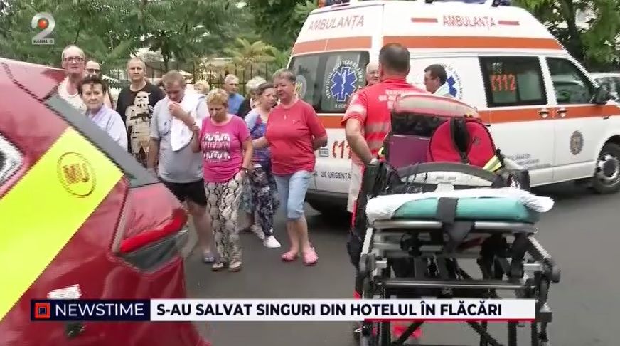 incendiu, baile felix, turisti evacuati